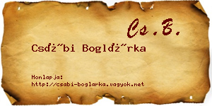 Csábi Boglárka névjegykártya