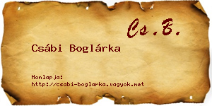 Csábi Boglárka névjegykártya